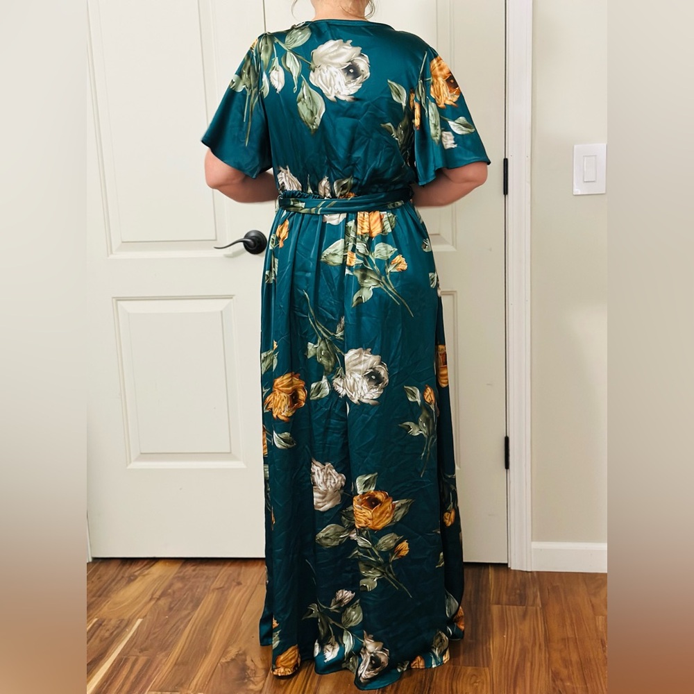 Baltic Born Floral Maxi Dress - Teal and Yellow - Picture 5 of 7